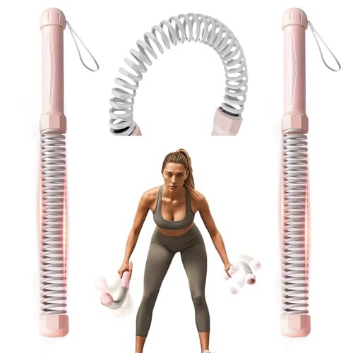 Battle Ropes 2 Stück, Rosa, für Home Gym, Sportseil mit Anti-Rutsch Griff