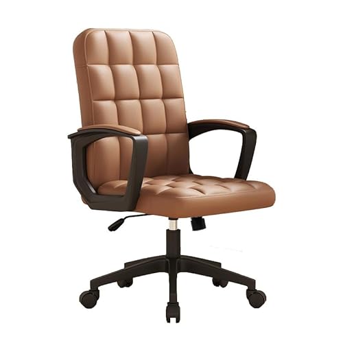 Ergonomischer Leder Bürostuhl, 360 Schwenk, höhenverstellbar, mit Armlehnen (Kaki)