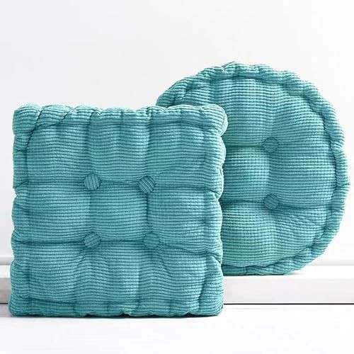 Bocguy Bettschlange Sitzkissen 40x40cm, Dickes Matratzenkissen 8cm, Himmelblau