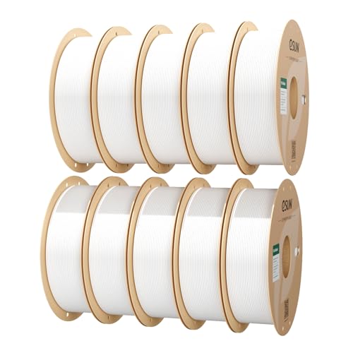 10kg eSUN PLA Filament 1.75mm weiß | 4x1kg | Maßgenauigkeit +/- 0.03mm