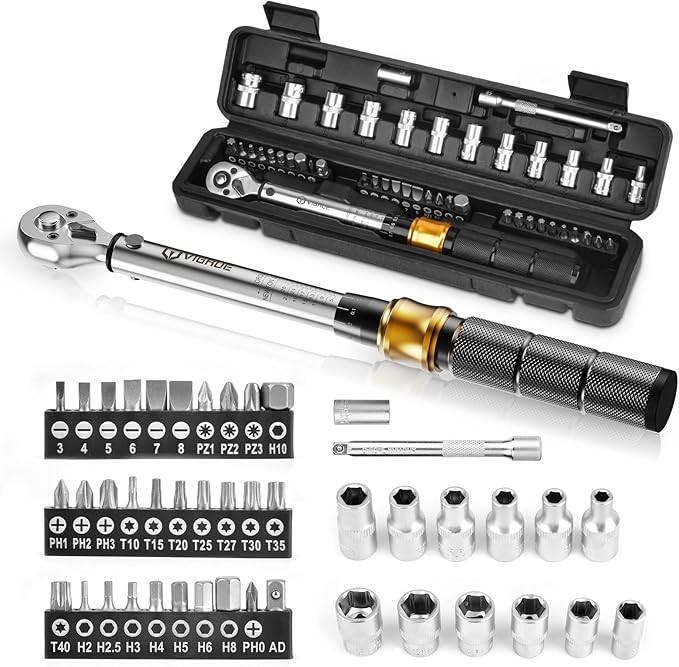 Drehmomentschlüssel 1/4" 525 Nm 4% für Fahrrad, VIGRUE Set