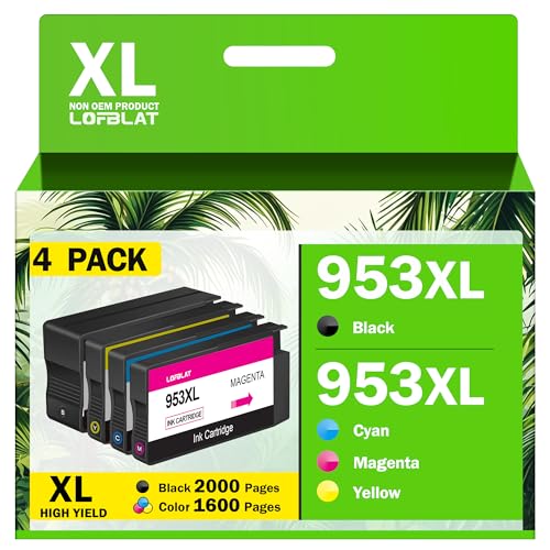 loflbat 953xl multipack patronen kompatibel hp 953xl für officejet pro 7720 8710 8715 schwarz cyan magenta gelb