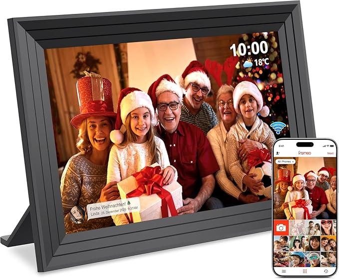 Digitaler Bilderrahmen 10,1 Zoll WLAN Frameo 32GB 1280800 Touchscreen Schwarz