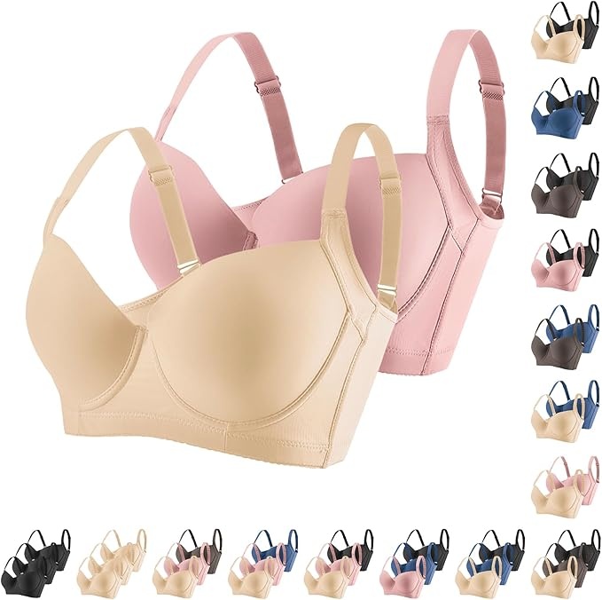 Damen BHs 3er Pack Push-Up Balconette mit Bügel, verstellbare Träger Unterwäsche