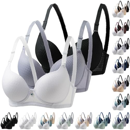 xcxc 3er pack damen bhs bügel atmungsaktiver mesh push up bralette bustier schwarz