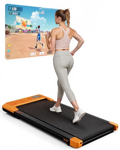walking pad mit steigung 6%, laufband für zuhause 136 kg, app-steuerung, trainingskurse
