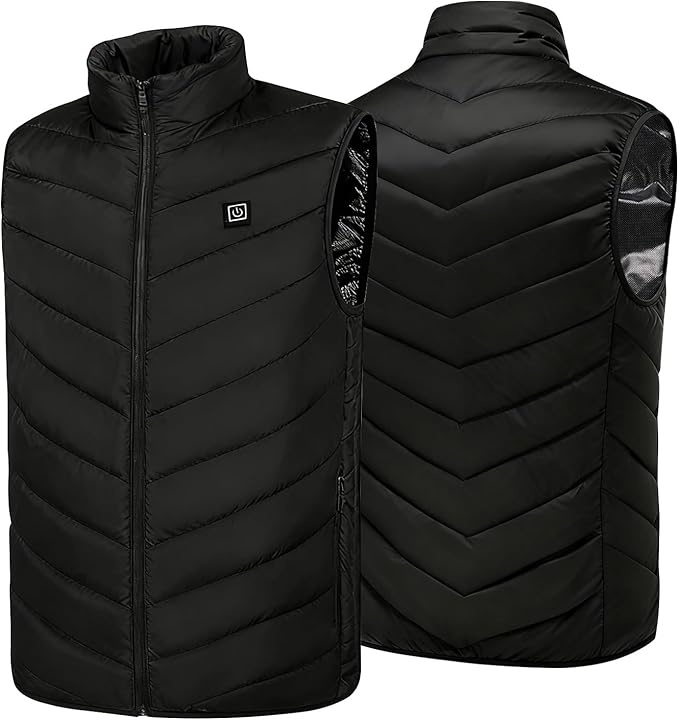 Herren Steppweste Daunenweste Ärmellose Fleecejacke für Outdoor Sport Laufen Golf Wandern