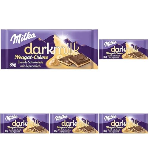 Milka Dark Milk  Dunkle Alpenmilch-Schokolade mit Nougat-Crme 85g (5er Pack)