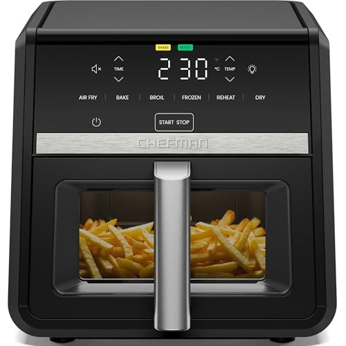 Heißluftfritteuse Chefman TurboFry 8,5 l, 6-in-1, 230 C, XL-Korb, Schwarz