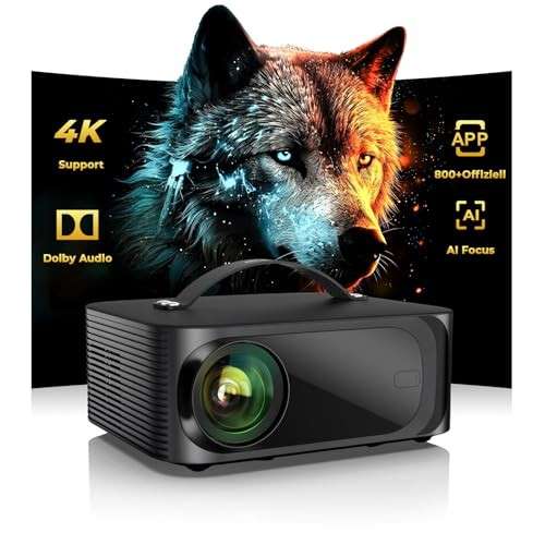 4K Beamer HDR10, 15000 ANSI, WiFi 6, Bluetooth 5.4, Mini Projektor für Heimkino