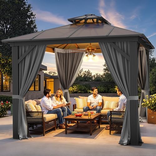 YITAHOME 3x3m Wasserdichte Pavillon für Hinterhof, Deck und Rasen