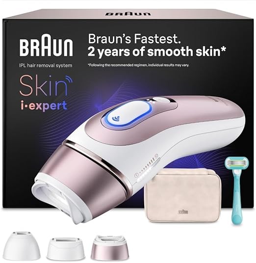 Braun IPL Haarentfernung Gerät PL7311, Weiß/Rosgold, mit Ersatzaufsätzen