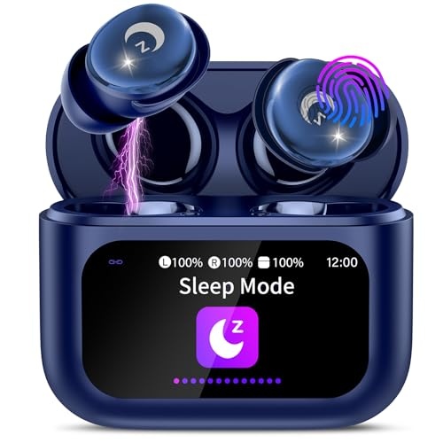 vekj bluetooth kopfhörer mit noise cancelling, kabellose in ear kopfhörer, blau