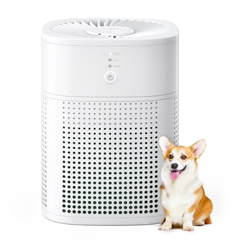Luftreiniger HEPA für Allergiker, Aromatherapie, 99,97% Schimmel, 3 Modi, Weiß