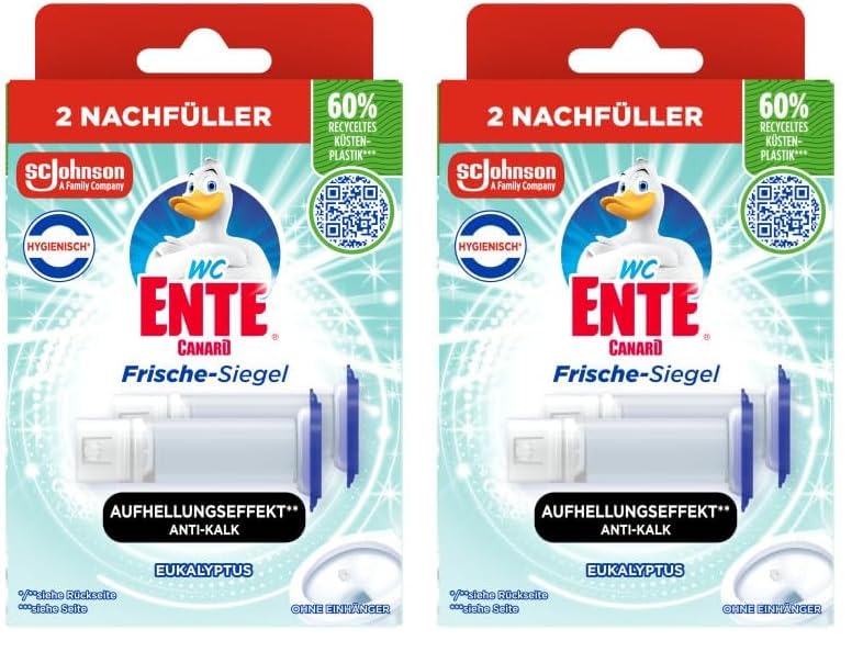 WC-Ente frische-siegel nachfüller eukalyptus, 2 nachfüller für wc-reiniger