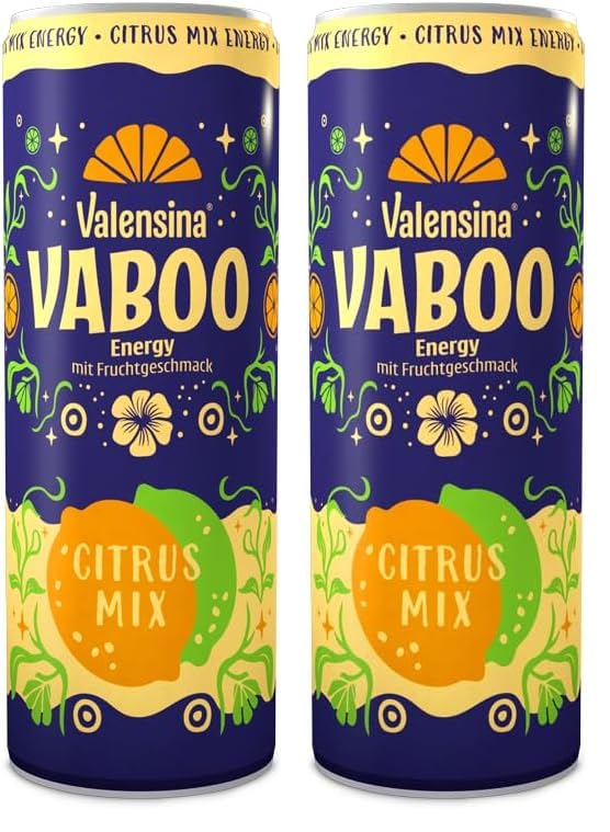 Valensina Vaboo Energy Citrus 0,25l, 12er Packung (2x6 Flaschen)