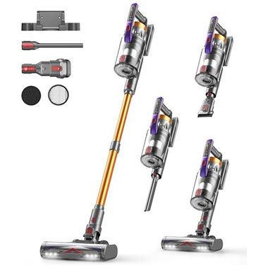 Chebio Akku Staubsauger freistehend mit Anti-Tangle Bürste