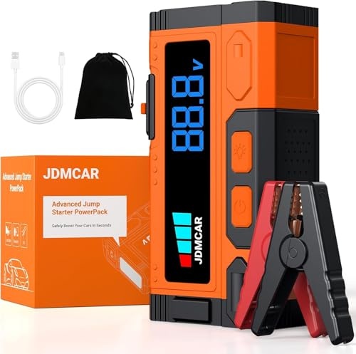 JDMCAR Starthilfe Powerbank 6000A 12V für Pkw, Autobatterie Booster mit LCD & LED