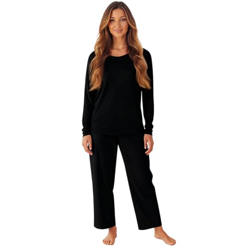 schlafanzug set damen herren loungewear pyjama mit taschen große größen weich