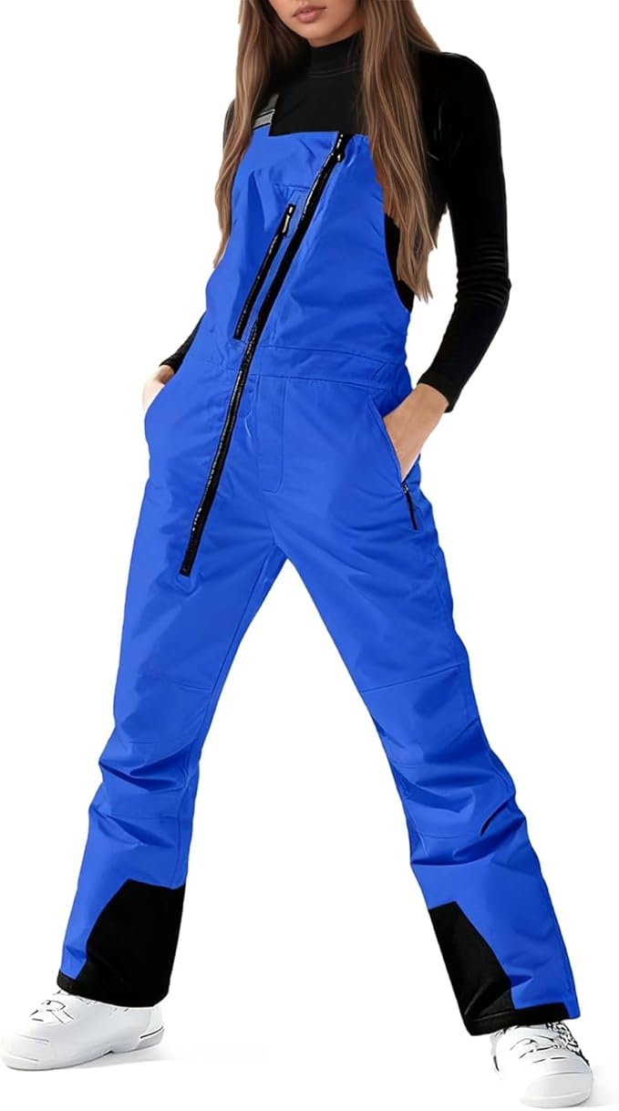 Produktbild: Skihose Damen Wasserdicht Softshell mit Trägern Reißverschlusstaschen Winter Outdoor