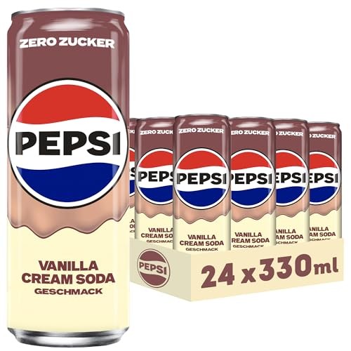 Pepsi Zero Zucker Vanille Cream Soda & Strawberry 'n' Cream - 24 Dosen 0,33l
