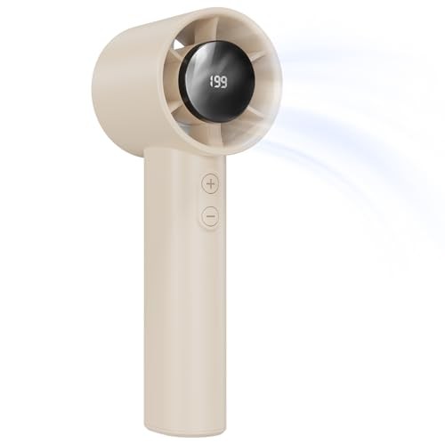AICPAN Handventilator Akku wiederaufladbar, 1-199 Geschwindigkeiten, 13 Std Laufzeit, Gelb