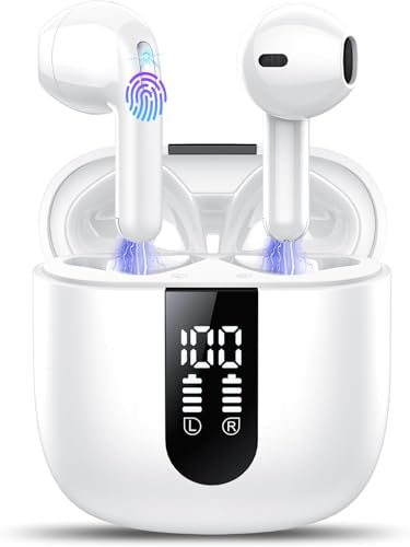 Bluetooth 5.4 In-Ear Kopfhörer Kabellos, 4 Mikrofons, 50 Std, IP7 Wasserdicht