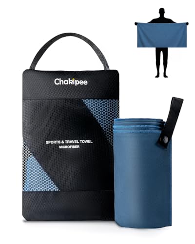 Chakipee Mikrofaser Handtuch 120x60cm Reisehandtuch, Sporthandtuch, Marineblau