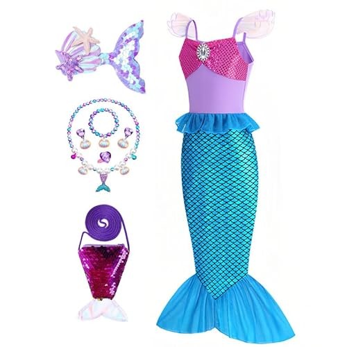 Mädchen Prinzessin Kostüm Kleid Verkleidung Fasching Karneval Cosplay Violett 120