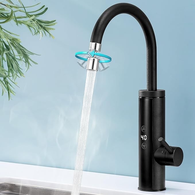 HOMELODY Elektrischer Wasserhahn 3400W mit Durchlauferhitzer und Touch-Temperaturregler