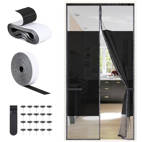 Fliegengitter Balkontür 100  210CM Magnet Insektenschutz ohne Bohren mit Klettband