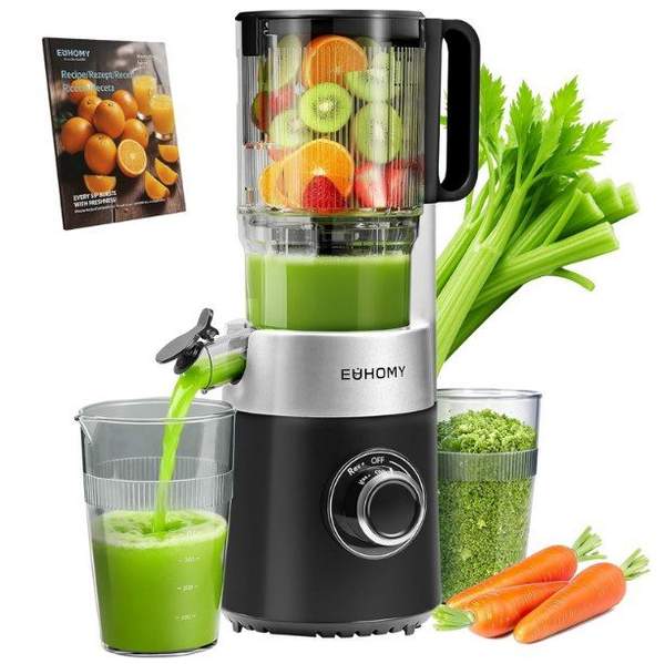 Produktbild: EUHOMY Slow Juicer 1,8L, 135mm Öffnung, gesundes Entsaften