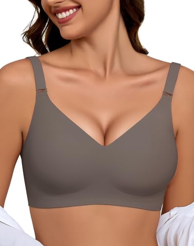 BH Damen Ohne Bügel Push Up Gepolstert Nahtlos T-Shirt Komfort Bralette Vollschalen