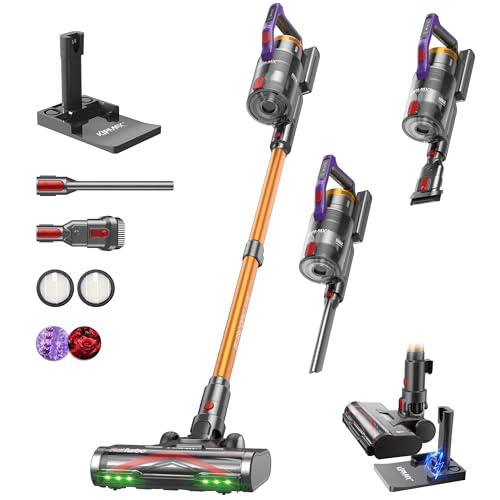 KIPMAX Akku Staubsauger 50000Pa, 550W, 70Min, 1.5L, Kabellos, Anti-Tangle, 7-Schicht-Filter