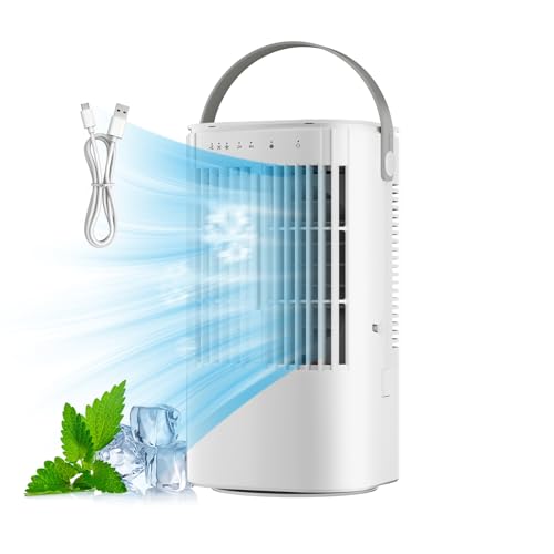 Mobile Klimaanlage 4 in 1, 120 Oszillation, USB, ohne Abluftschlauch, Timer, Mini&nbsp;