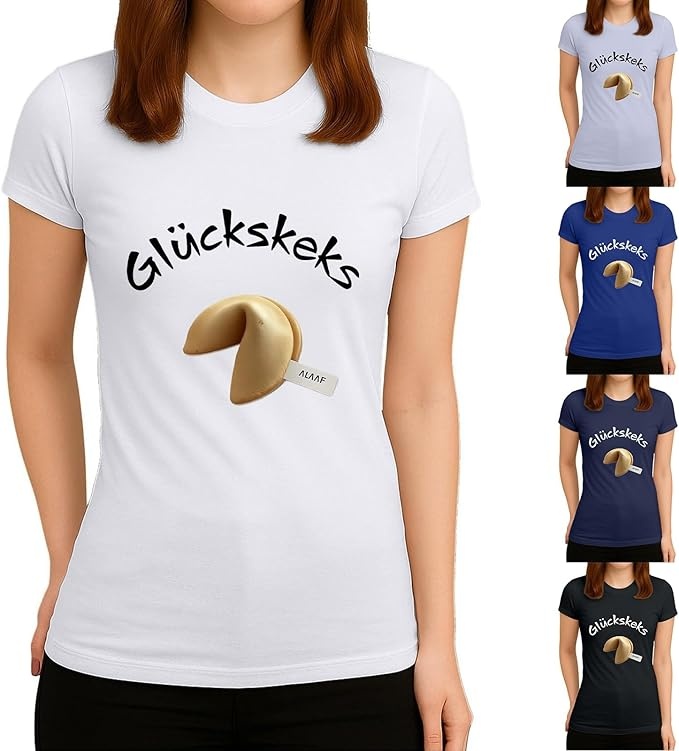 Produktbild: Glückskekse Damen T-Shirt mit personalisiertem Design als Glücksbringer