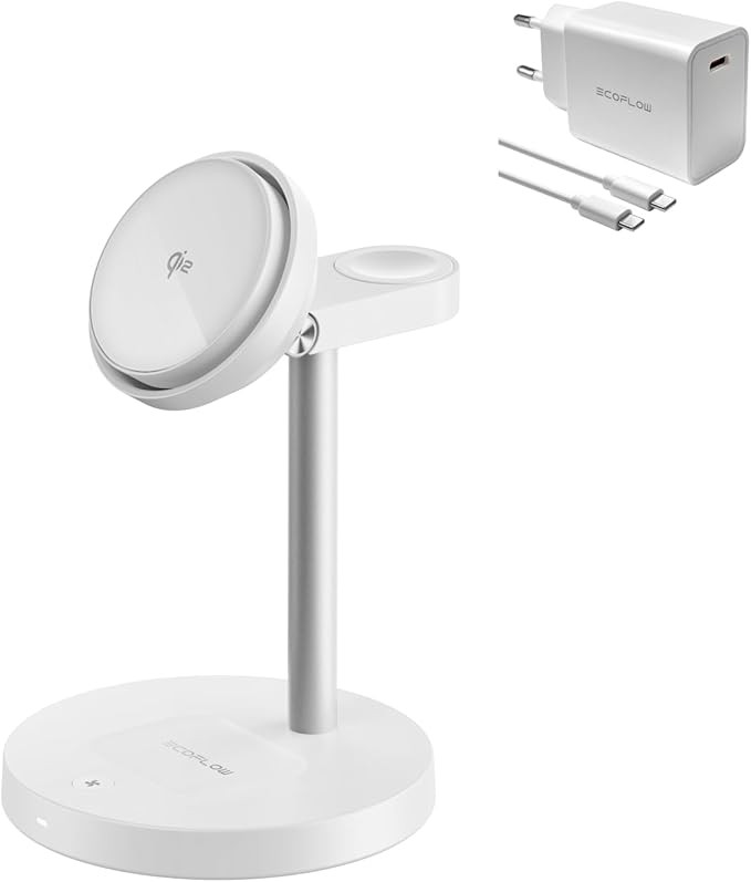 EcoFlow 3-in-1 Magsafe Ladestation für iPhone, Apple Watch, Airpods, 15W