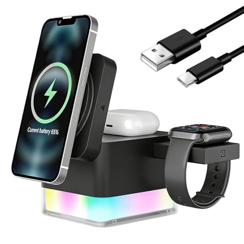 Induktive Ladestation 3 in 1 für Apple Watch, iPhone 12-13 Pro Max, AirPods 3/2