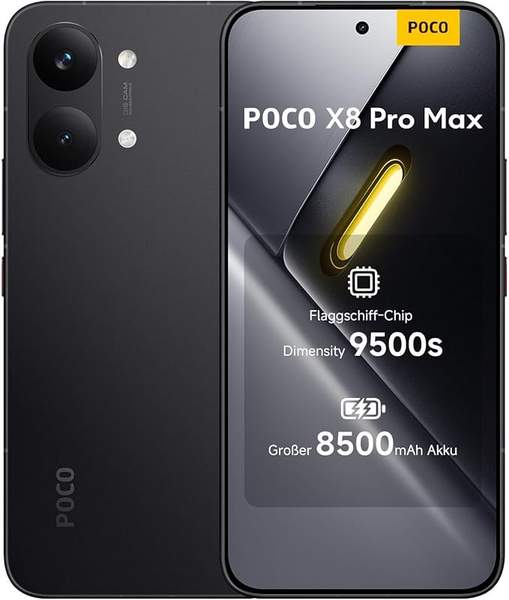 XIAOMI Poco X8 Pro Max Smartphone, OIS, Schwarz, 3 Jahre Garantie