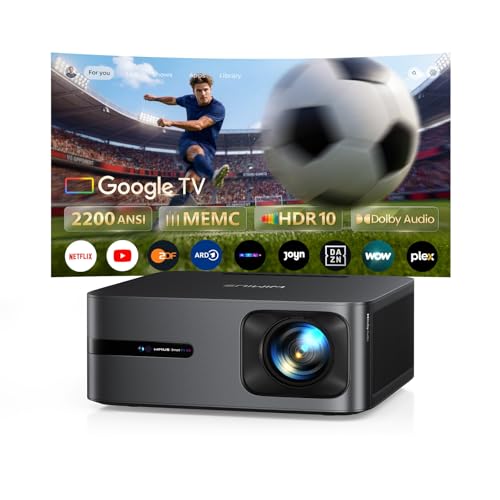 4K Beamer mit Google TV, 2200 ANSI, HDR10, Dolby Audio, Smart Projektor, 2-Wege Bluetooth