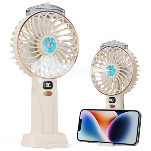 Handventilator Mini USB-C 25 ml Sprühfunktion 5 Geschwindigkeiten 4000 mAh Akku