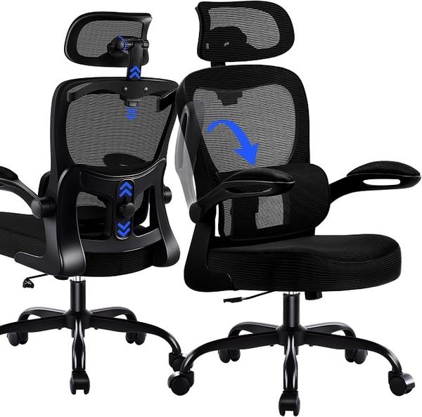 Ergonomischer Bürostuhl Schwarz mit Lendenstütze bis 150 kg