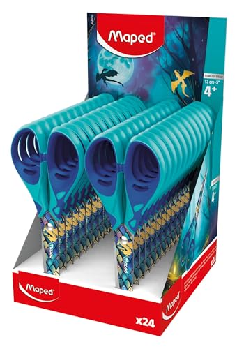 Maped Schere Dragon 13 cm für Kinder ab 4 Jahren  Edelstahlklingen, 2 Materialien