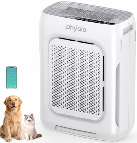 Dhyala HEPA Luftreiniger Allergiker, CADR 450m/h, WiFi, 20dB, AQI Anzeige