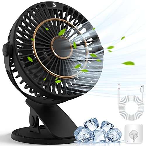 Mini USB Ventilator mit Clip, 16cm, leise, 720 Drehung, 5 Geschwindigkeiten
