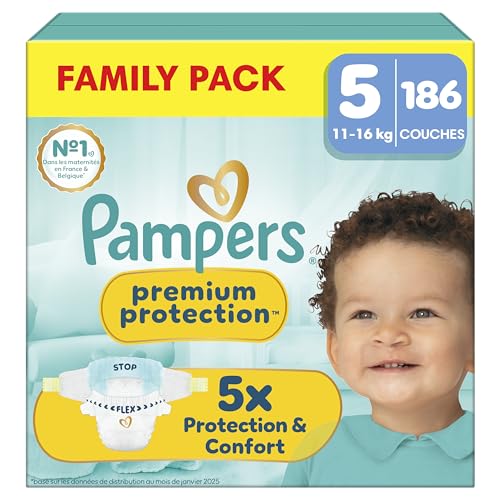 Pampers Premium Protection Windeln Größe 5, 186 Stück, 11kg-16kg