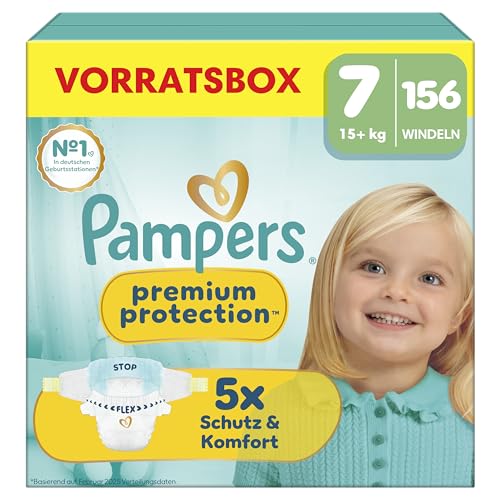 Pampers Premium Protection 7 Vorratsbox für Babys, 168 Stück