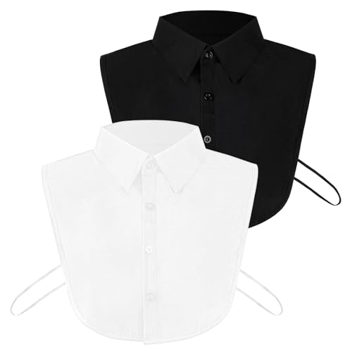 Krageneinsatz Damen 2 Stück, Abnehmbarer Fake Collar Blusenkragen für Frauen