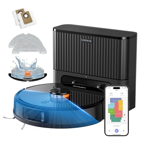 S6 Pro Saugroboter mit Wischfunktion, 8000Pa, LiDAR 2.0, 180 Min Laufzeit, Schwarz