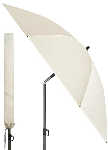 4smile Sonnenschirm Balkon  180 cm, Beige, UPF 50+, Knickfunktion, windfest